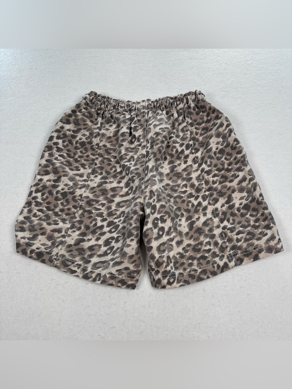 Aerie Elastic Waist Drawstring Jorts Cake Batter Women M Leopard Pull On Shorts - Picture 2 of 9